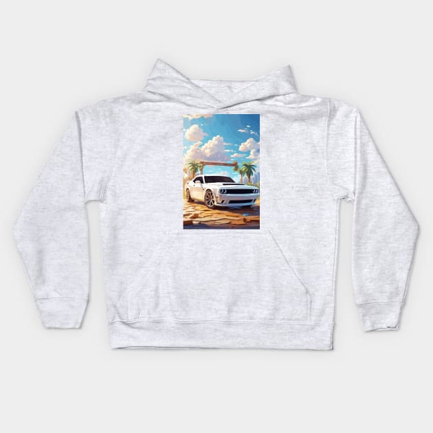 Technician American Muscle Car White Kids Hoodie by VENZ0LIC